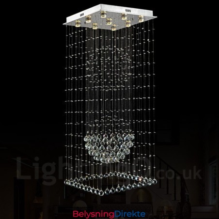 9 Lys Moderne Krystall Tak Anhengslampe Innendørs Lysekrone Belysning Lamper Armaturer