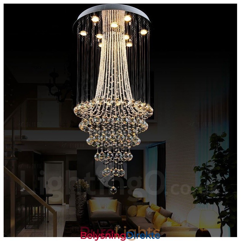 9 Lys Moderne Krystall Tak Anhengslampe Innendørs Lysekrone Belysning Lamper Armaturer