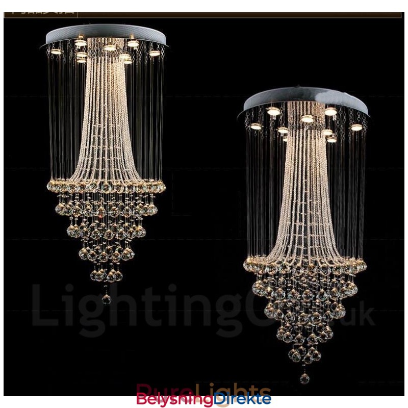 9 Lys Moderne Krystall Tak Anhengslampe Innendørs Lysekrone Belysning Lamper Armaturer