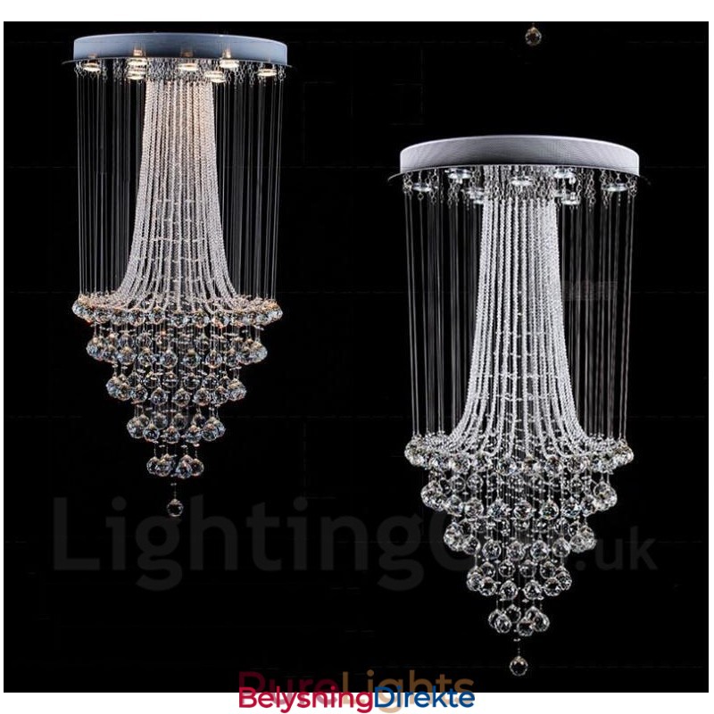 9 Lys Moderne Krystall Tak Anhengslampe Innendørs Lysekrone Belysning Lamper Armaturer