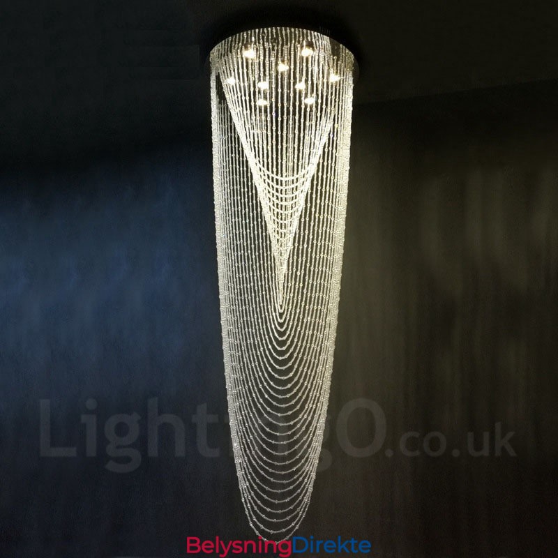 9 Lys Moderne Krystall Tak Anhengslampe Innendørs Lysekrone Belysning Lamper Armaturer