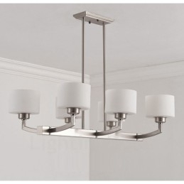 6 Lys Moderne Krom Anhengslampe Innendørs Lysekrone Hjem Hengende Belysning Lamper Armaturer Med Glassskjermer