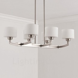 6 Lys Moderne Krom Anhengslampe Innendørs Lysekrone Hjem Hengende Belysning Lamper Armaturer Med Glassskjermer