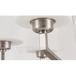 6 Lys Moderne Krom Anhengslampe Innendørs Lysekrone Hjem Hengende Belysning Lamper Armaturer Med Glassskjermer