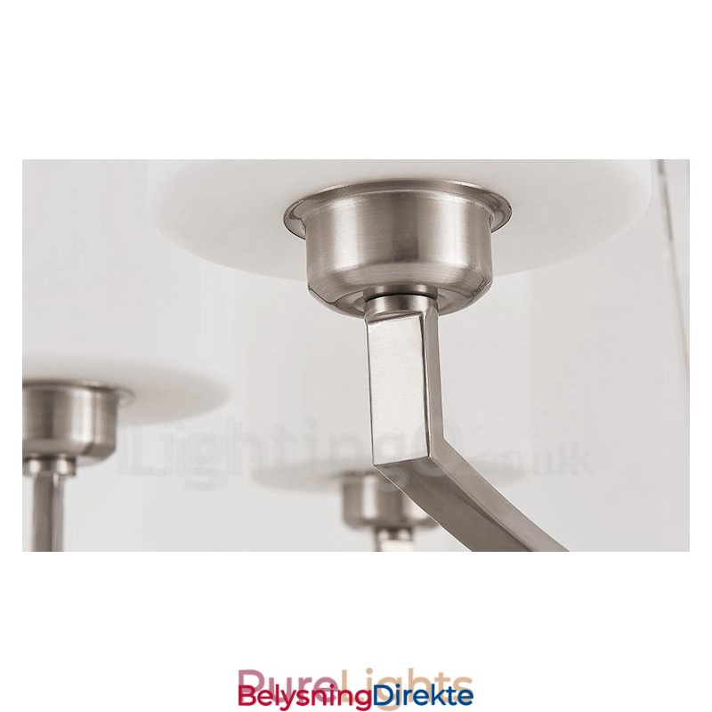 6 Lys Moderne Krom Anhengslampe Innendørs Lysekrone Hjem Hengende Belysning Lamper Armaturer Med Glassskjermer