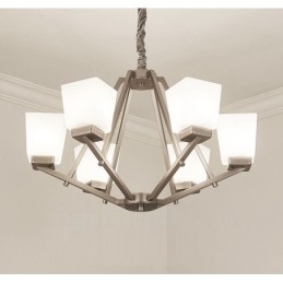 6 Lys Forkrommede Pendellamper Til Innendørs Bruk, Moderne Lysekrone, Hengende Belysning, Lamper Med Glassskjermer