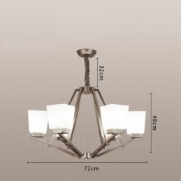 6 Lys Forkrommede Pendellamper Til Innendørs Bruk, Moderne Lysekrone, Hengende Belysning, Lamper Med Glassskjermer