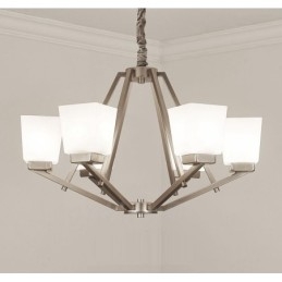 6 Lys Forkrommede Pendellamper Til Innendørs Bruk, Moderne Lysekrone, Hengende Belysning, Lamper Med Glassskjermer