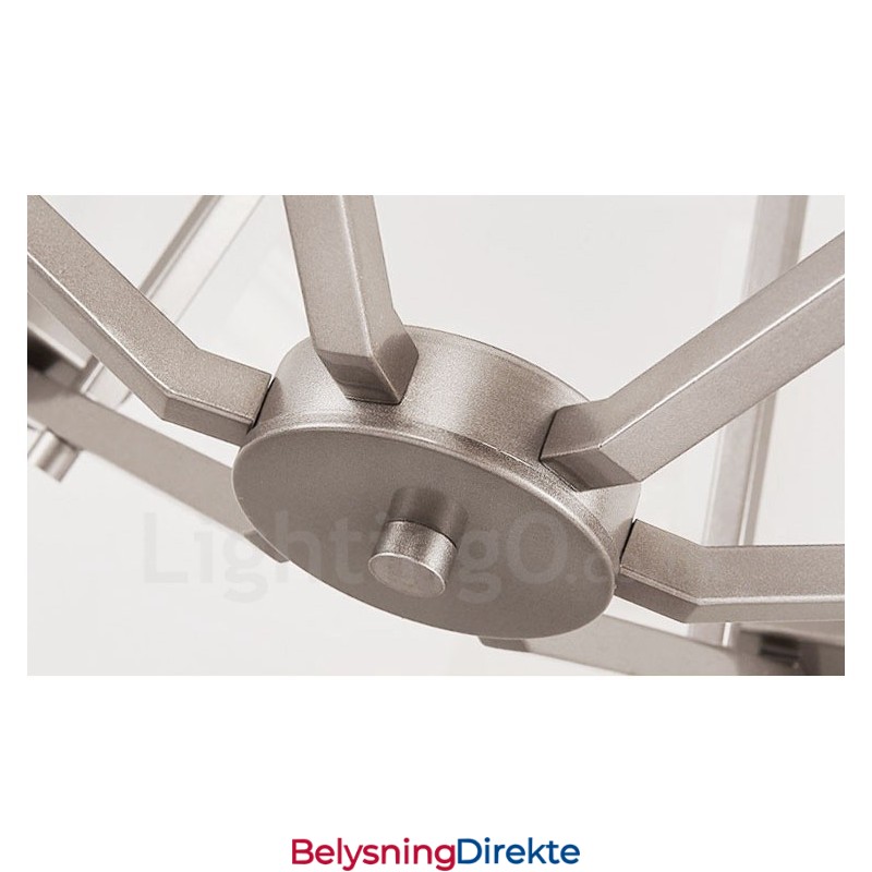 6 Lys Forkrommede Pendellamper Til Innendørs Bruk, Moderne Lysekrone, Hengende Belysning, Lamper Med Glassskjermer