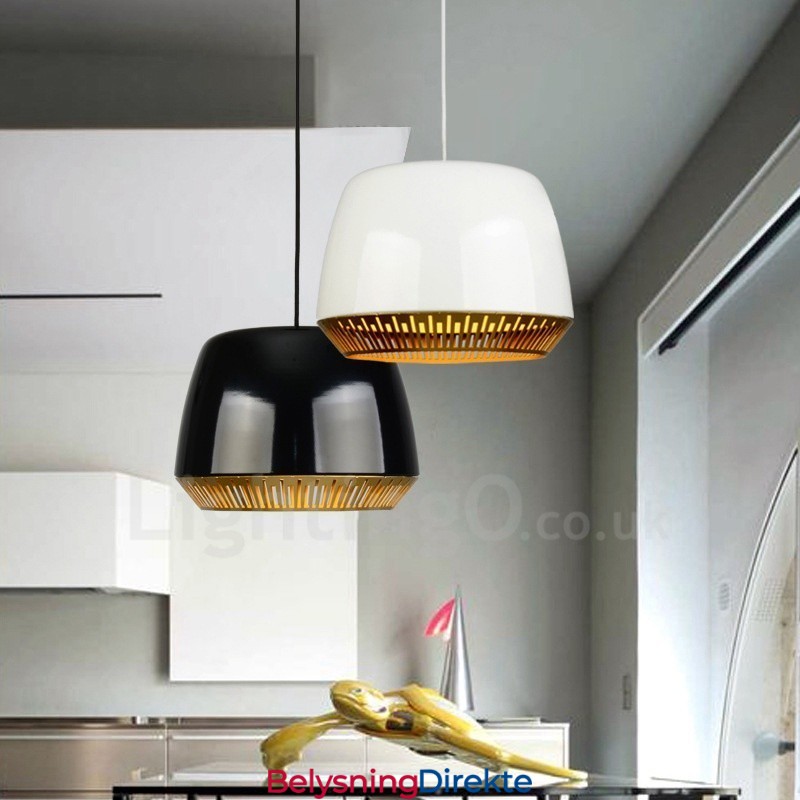 Moderne Og Samtids Pendellampe Med 1 Lys Med Svart, Hvit, Rød, Blå Skjerm