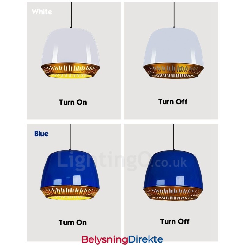 Moderne Og Samtids Pendellampe Med 1 Lys Med Svart, Hvit, Rød, Blå Skjerm