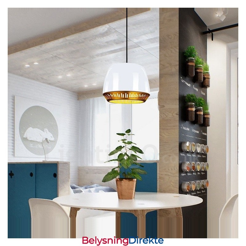 Moderne Og Samtids Pendellampe Med 1 Lys Med Svart, Hvit, Rød, Blå Skjerm