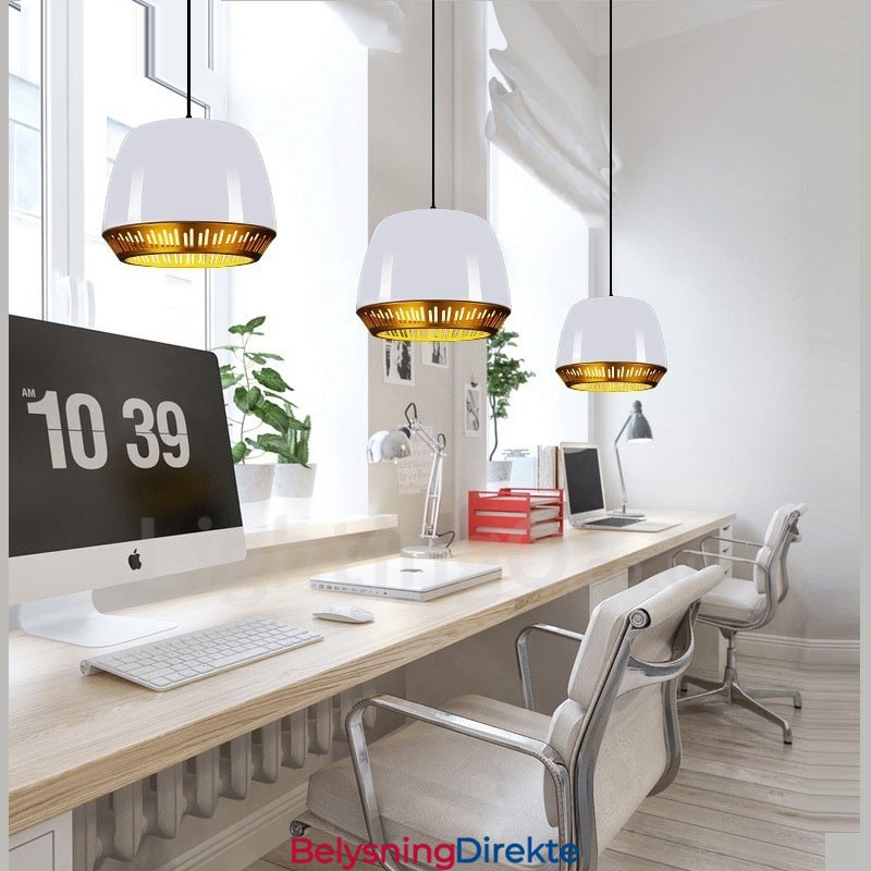 Moderne Og Samtids Pendellampe Med 1 Lys Med Svart, Hvit, Rød, Blå Skjerm