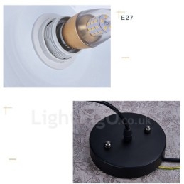 Moderne Og Samtids Pendellampe Med 1 Lys Med Svart, Hvit, Rød, Blå Skjerm