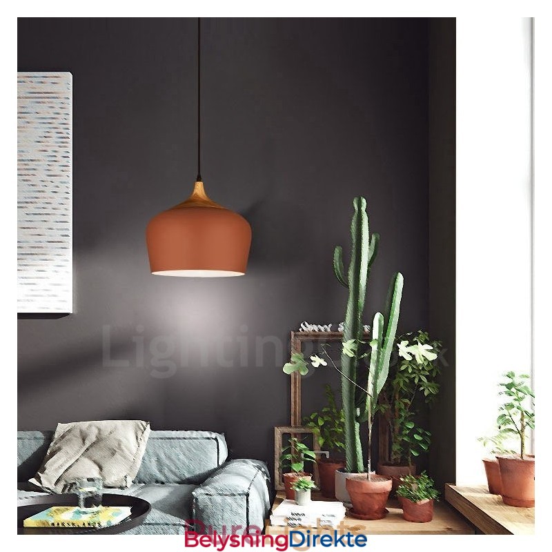 1 Lys Moderne Samtidskunst Pendellampe Med Hvit Rød Blå Skjerm