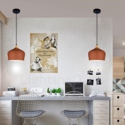 1 Lys Moderne Samtidskunst Pendellampe Med Hvit Rød Blå Skjerm