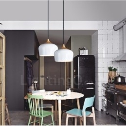 1 Lys Moderne Samtidskunst Pendellampe Med Hvit Rød Blå Skjerm