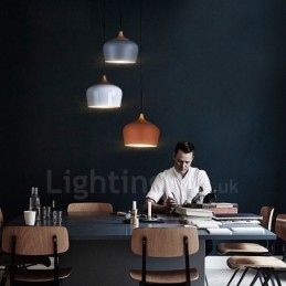 1 Lys Moderne Samtidskunst Pendellampe Med Hvit Rød Blå Skjerm