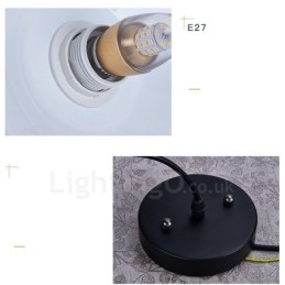 1 Lys Moderne Samtidskunst Pendellampe Med Hvit Rød Blå Skjerm