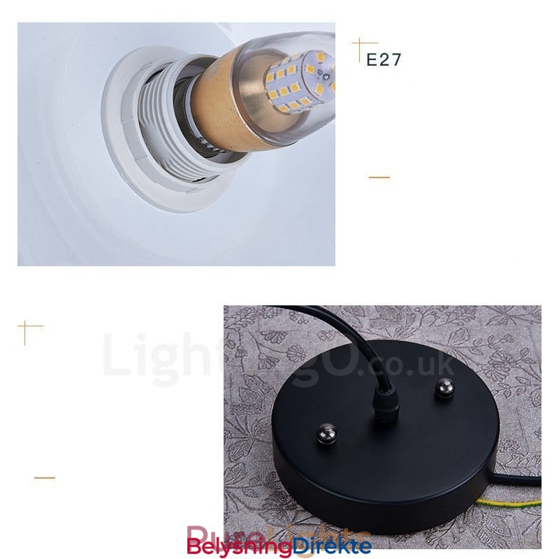 1 Lys Moderne Samtidskunst Pendellampe Med Hvit Rød Blå Skjerm