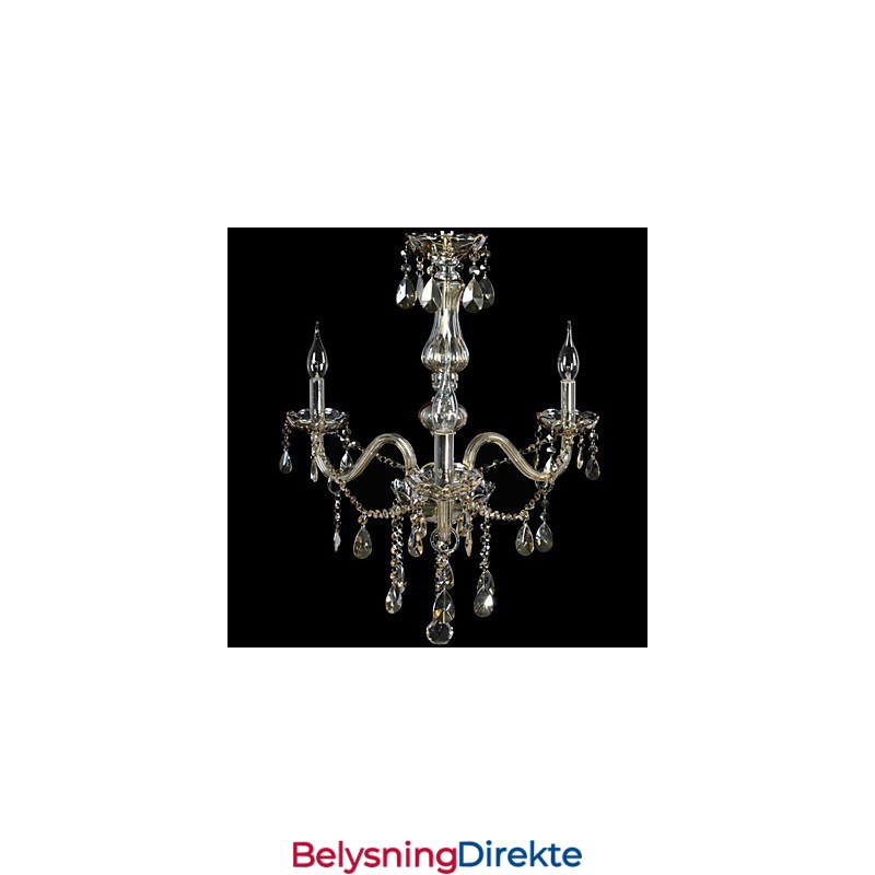 Luksuriøs Krystalllysekrone Med 3 Lys I Konjakkfarget K9 Krystalllysekrone