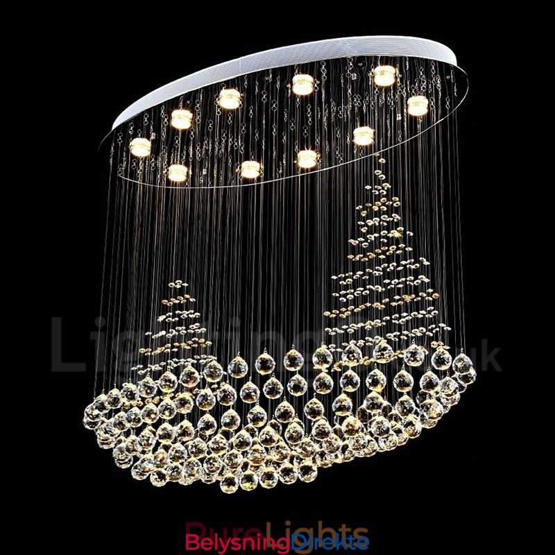 10 Lys Moderne K9 Krystall Takpendellampe Innendørs Lysekrone Belysning Lamper Armaturer