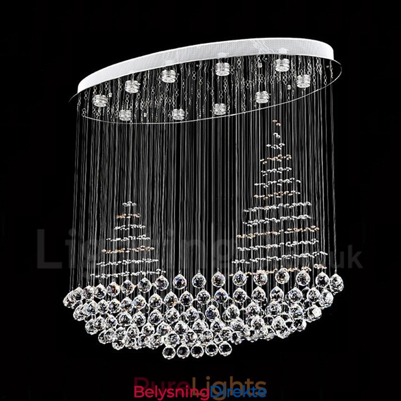 10 Lys Moderne K9 Krystall Takpendellampe Innendørs Lysekrone Belysning Lamper Armaturer