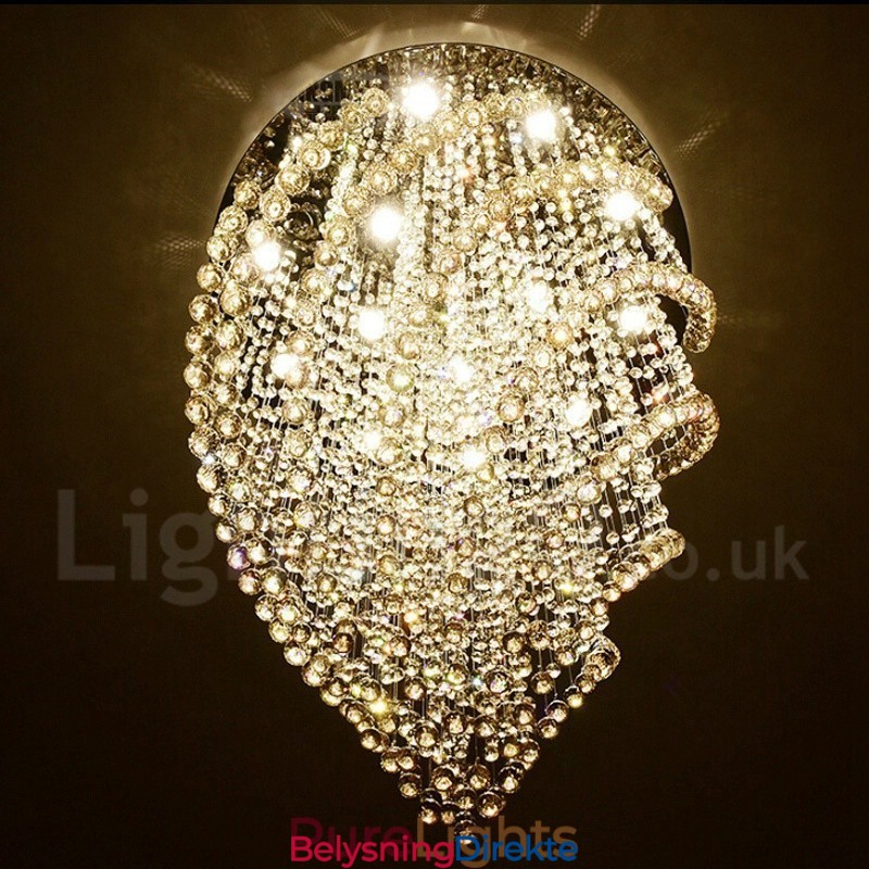 15 Lys Moderne K9 Krystall Takpendellampe Innendørs Lysekrone Belysning Lamper Armaturer