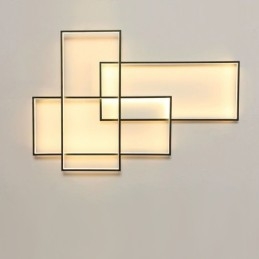 Moderne, Moderne Taklampe I Aluminium, Veggmontert Med Fjernkontrolldimmer For Stue, Soverom