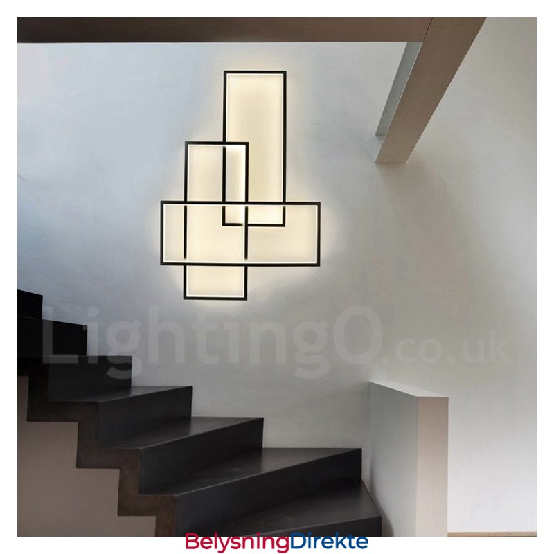 Moderne, Moderne Taklampe I Aluminium, Veggmontert Med Fjernkontrolldimmer For Stue, Soverom