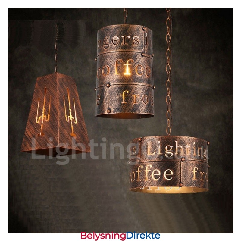 1 Lys Retro Vintage Pendellampe Kaféhus Pendellampe