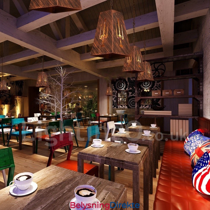 1 Lys Retro Vintage Pendellampe Kaféhus Pendellampe