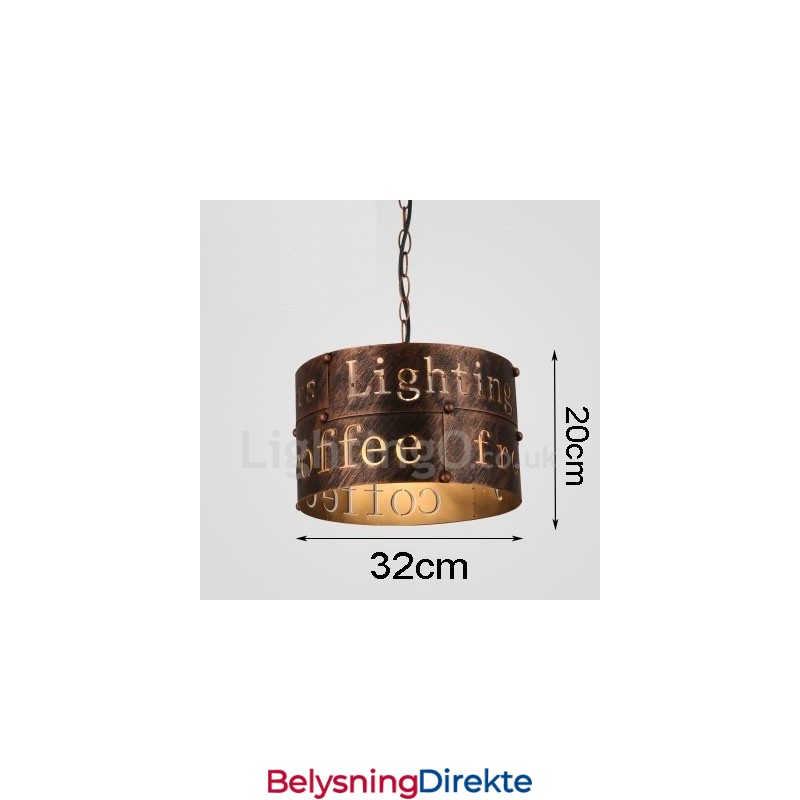 1 Lys Retro Vintage Pendellampe Kaféhus Pendellampe