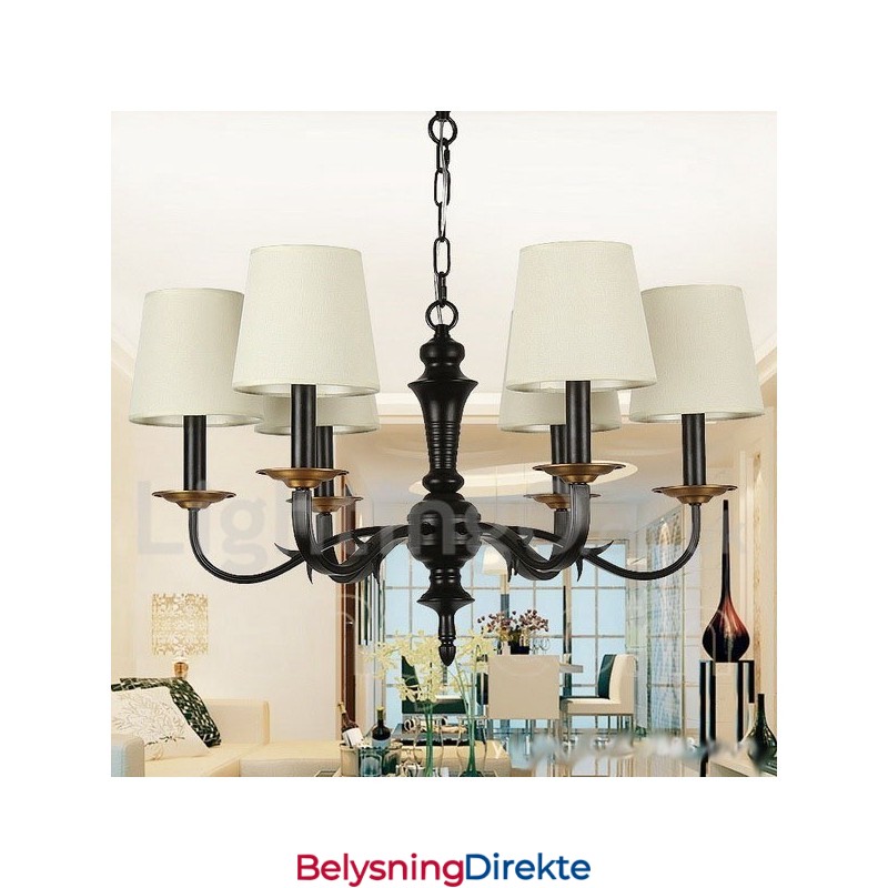 Rustikk Retro Lysekrone Med 6 Lys