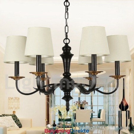 Rustikk Retro Lysekrone Med 6 Lys