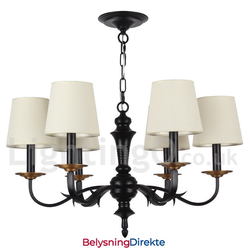 Rustikk Retro Lysekrone Med 6 Lys