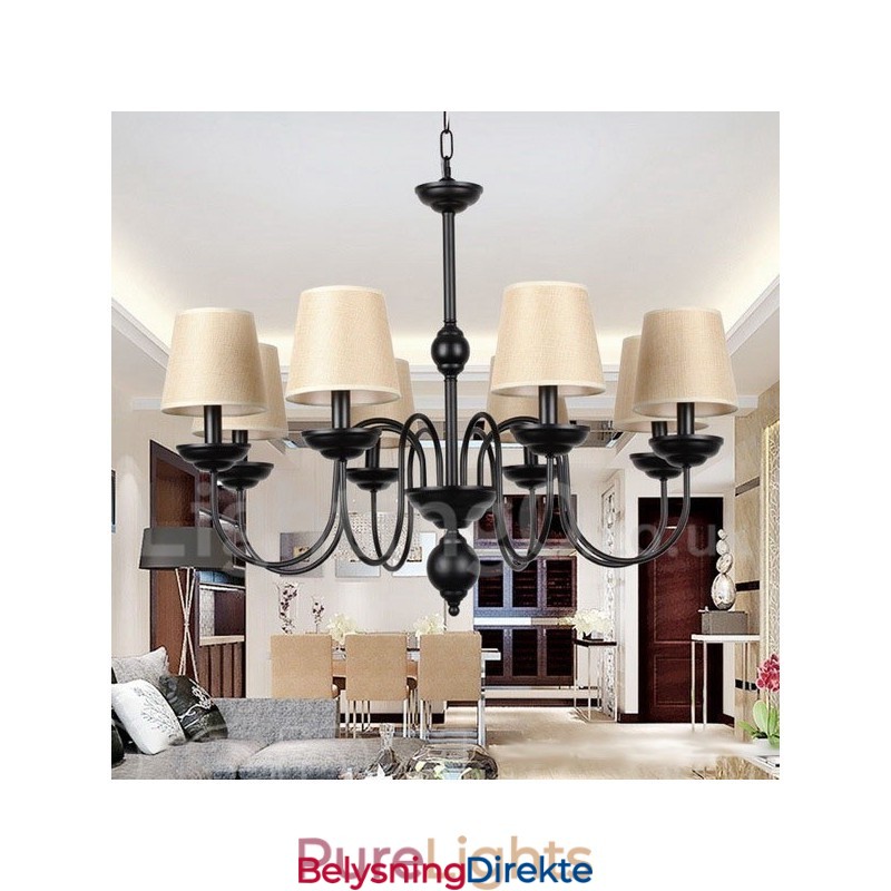 Rustikk Retro Moderne Lysekrone Med 8 Lys