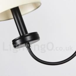 5-Lyss Retro Moderne Lysekrone I Svart Stearinlysstil