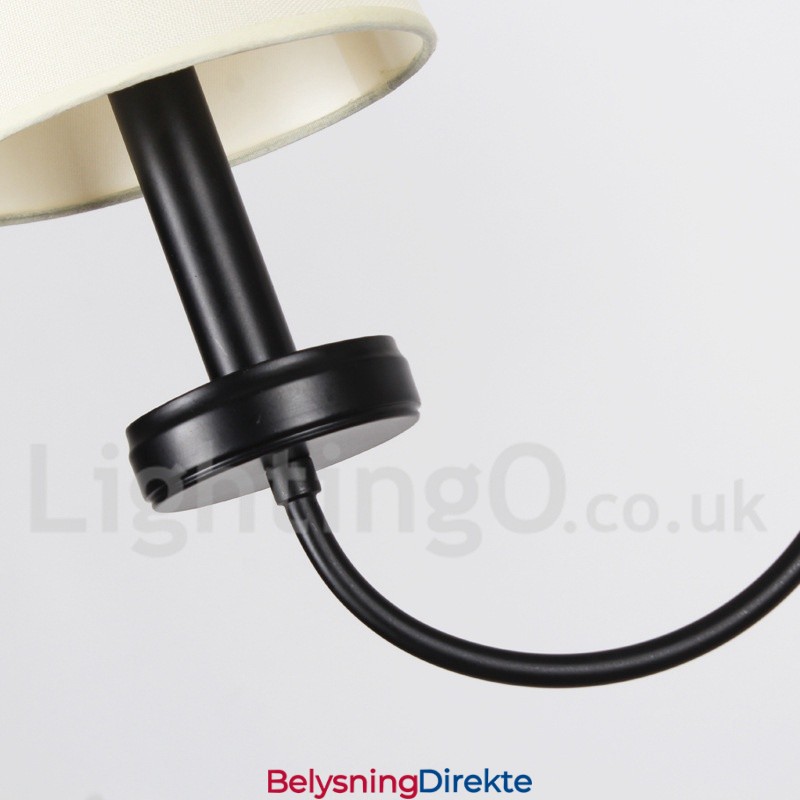 5-Lyss Retro Moderne Lysekrone I Svart Stearinlysstil