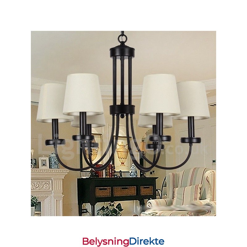 Lys Retro Moderne Lysekrone I Svart Stearinlysstil