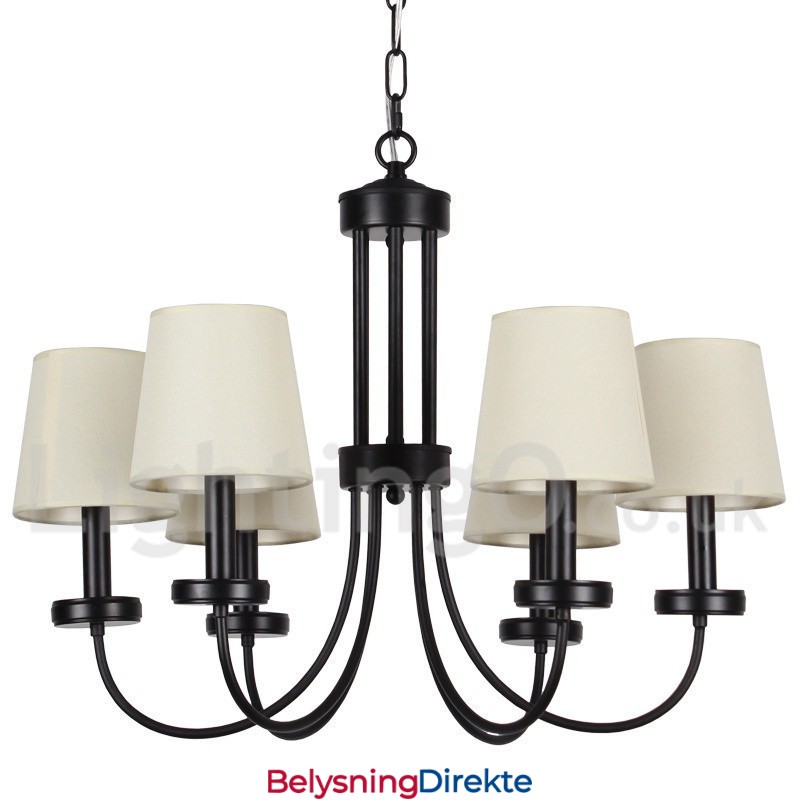 Lys Retro Moderne Lysekrone I Svart Stearinlysstil