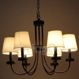 Lys Retro Moderne Lysekrone I Svart Stearinlysstil