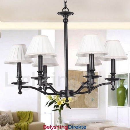 6 Lys Retro Rustikk Lysekrone I Stearinlysstil