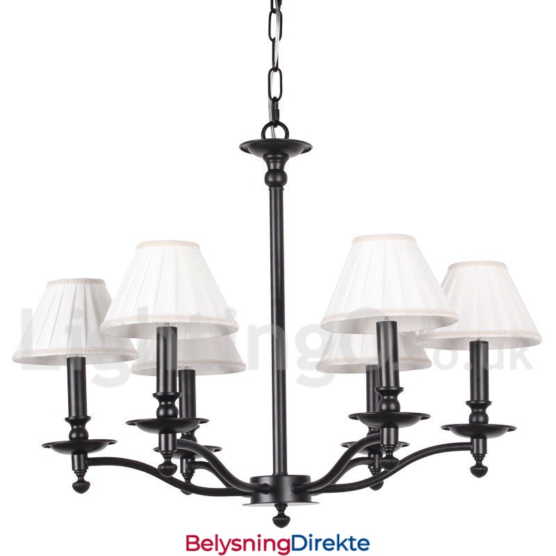 6 Lys Retro Rustikk Lysekrone I Stearinlysstil