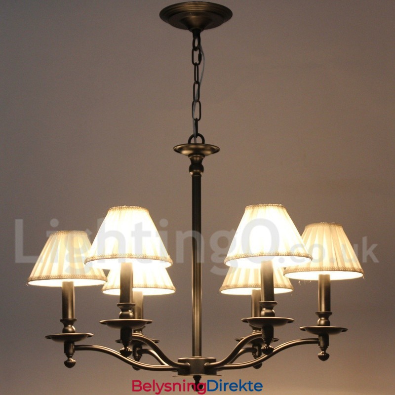 6 Lys Retro Rustikk Lysekrone I Stearinlysstil