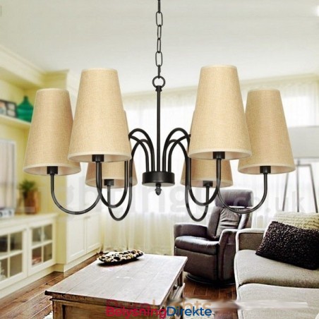 6 Lys Retro Moderne Lysekrone I Stearinlysstil