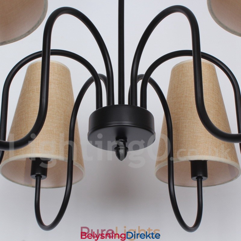 6 Lys Retro Moderne Lysekrone I Stearinlysstil