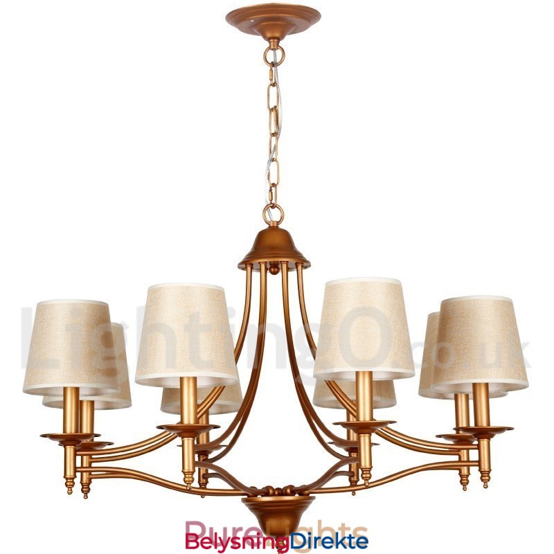 8 Lys Rustikk Retro Middelhavsstil Lysekrone Med Stearinlys