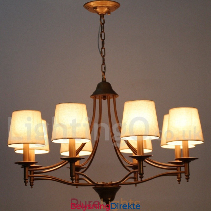 8 Lys Rustikk Retro Middelhavsstil Lysekrone Med Stearinlys