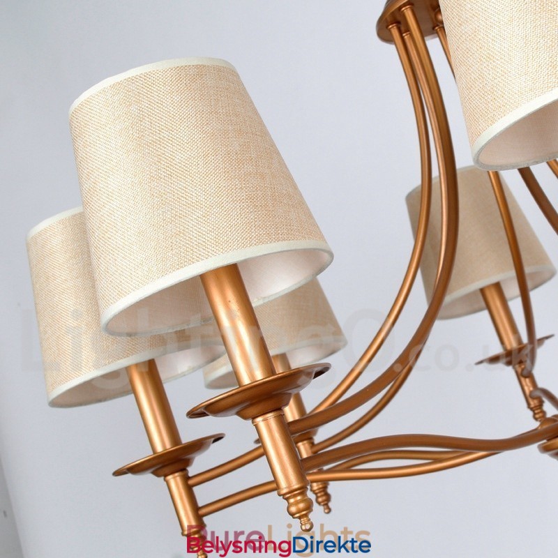 8 Lys Rustikk Retro Middelhavsstil Lysekrone Med Stearinlys